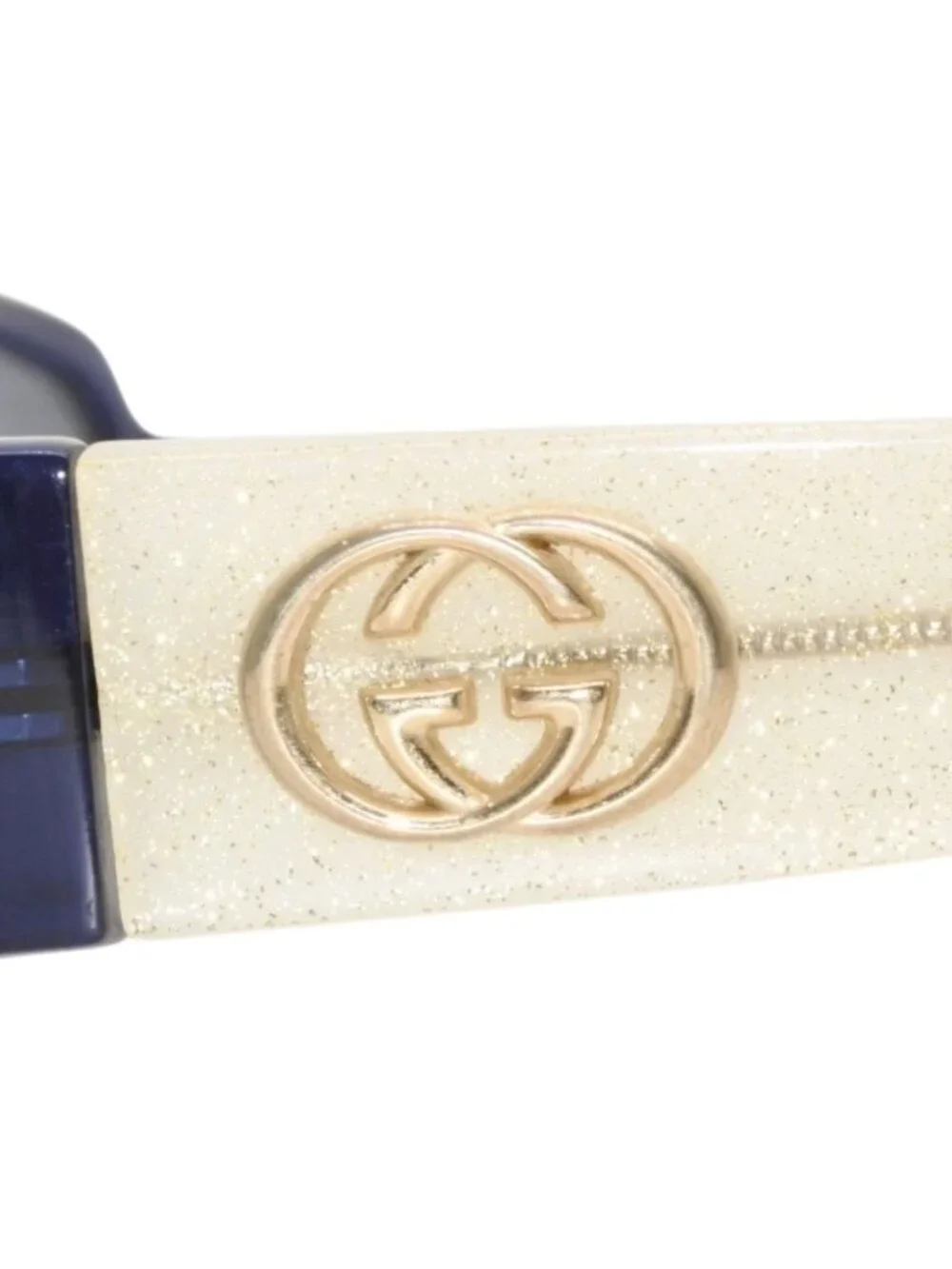 Gucci Sunglasses Eyewear S Eonit GG Logo Glitter Acetate Blue White